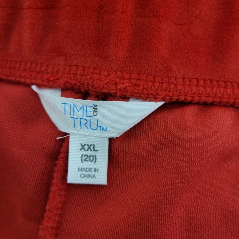 Time And Tru XXL Super Ultra Soft velour Red Comfort Pants NWOT